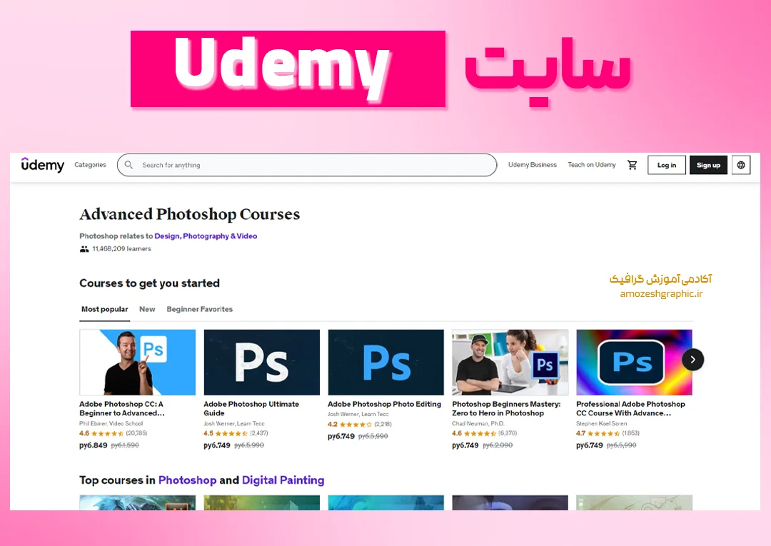 سایت Udemy جز بهترین سایت های آموزش فتوشاپ