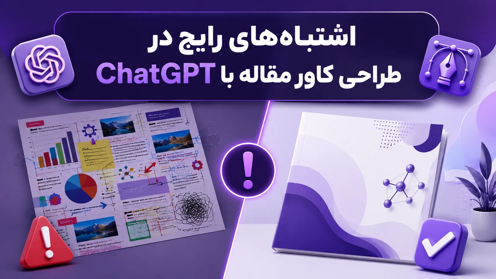 اشتباه&zwnj;های رایج در طراحی کاور مقاله با ChatGPT