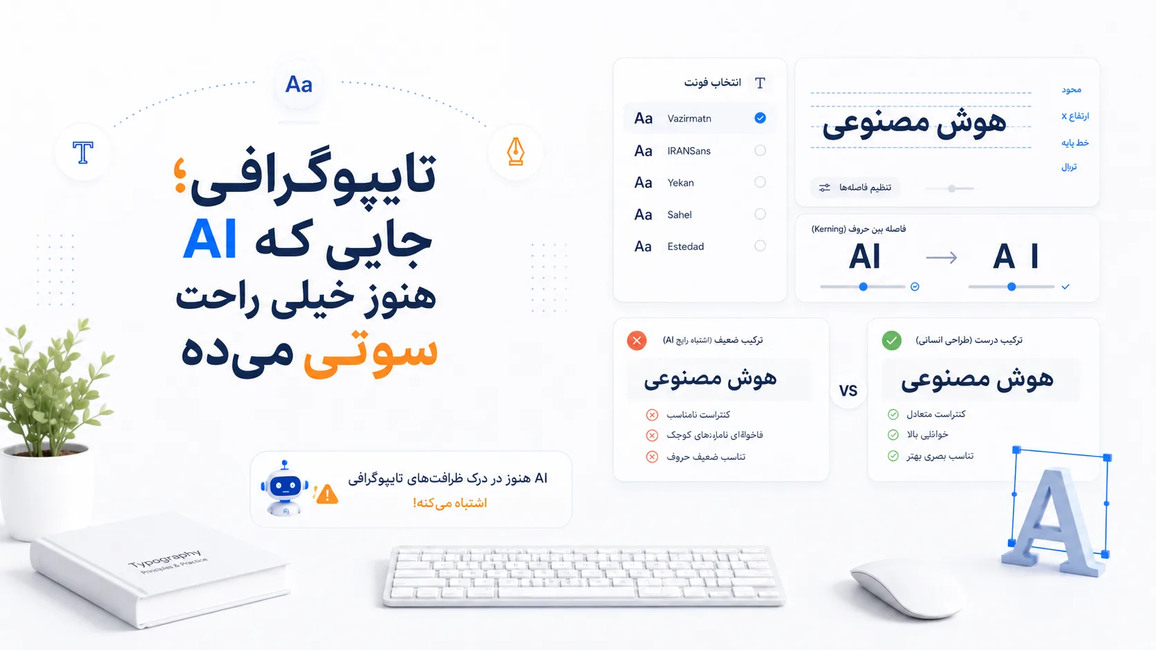 تایپوگرافی؛ جایی که AI هنوز خیلی راحت سوتی می&zwnj;ده