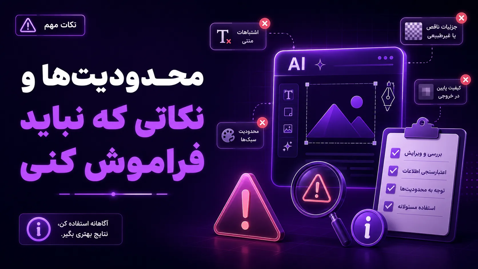 محدودیت&zwnj;ها و نکاتی که نباید فراموش کنی