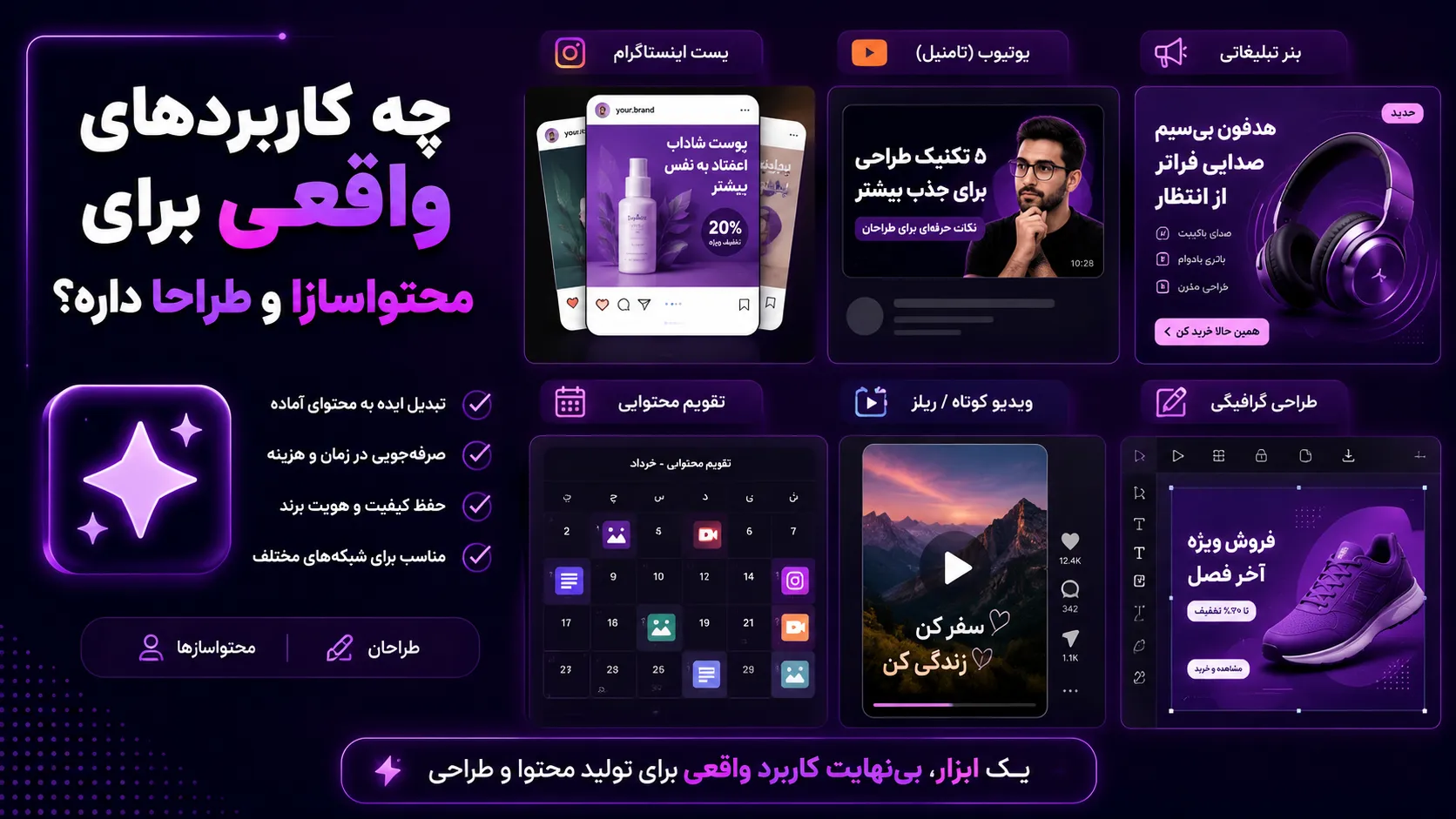 چه کاربردهای واقعی برای محتواسازا و طراحا داره؟