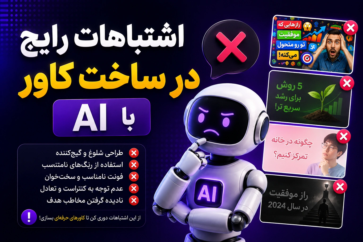 ساخت کاور اینستاگرام با ChatGPT و Gemini؛ آموزش قدمبهقدم از ایده تا خروجی نهایی 8 اشتباهات رایج در ساخت کاور با AI