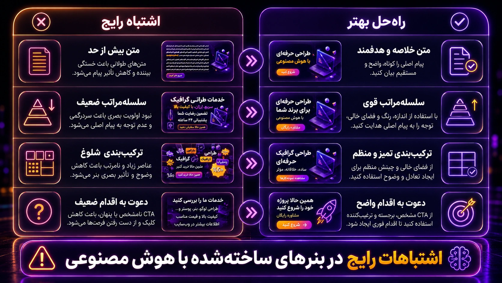 اشتباهات رایج در طراحی بنر تبلیغاتی با هوش مصنوعی