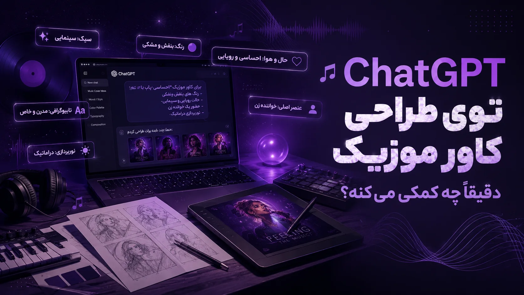 ChatGPT توی طراحی کاور موزیک دقیقاً چه کمکی می&zwnj;کنه؟