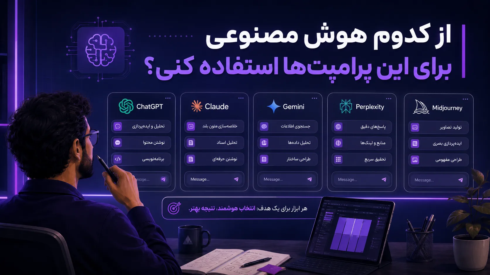 از کدوم هوش مصنوعی برای این پرامپت&zwnj;ها استفاده کنی؟