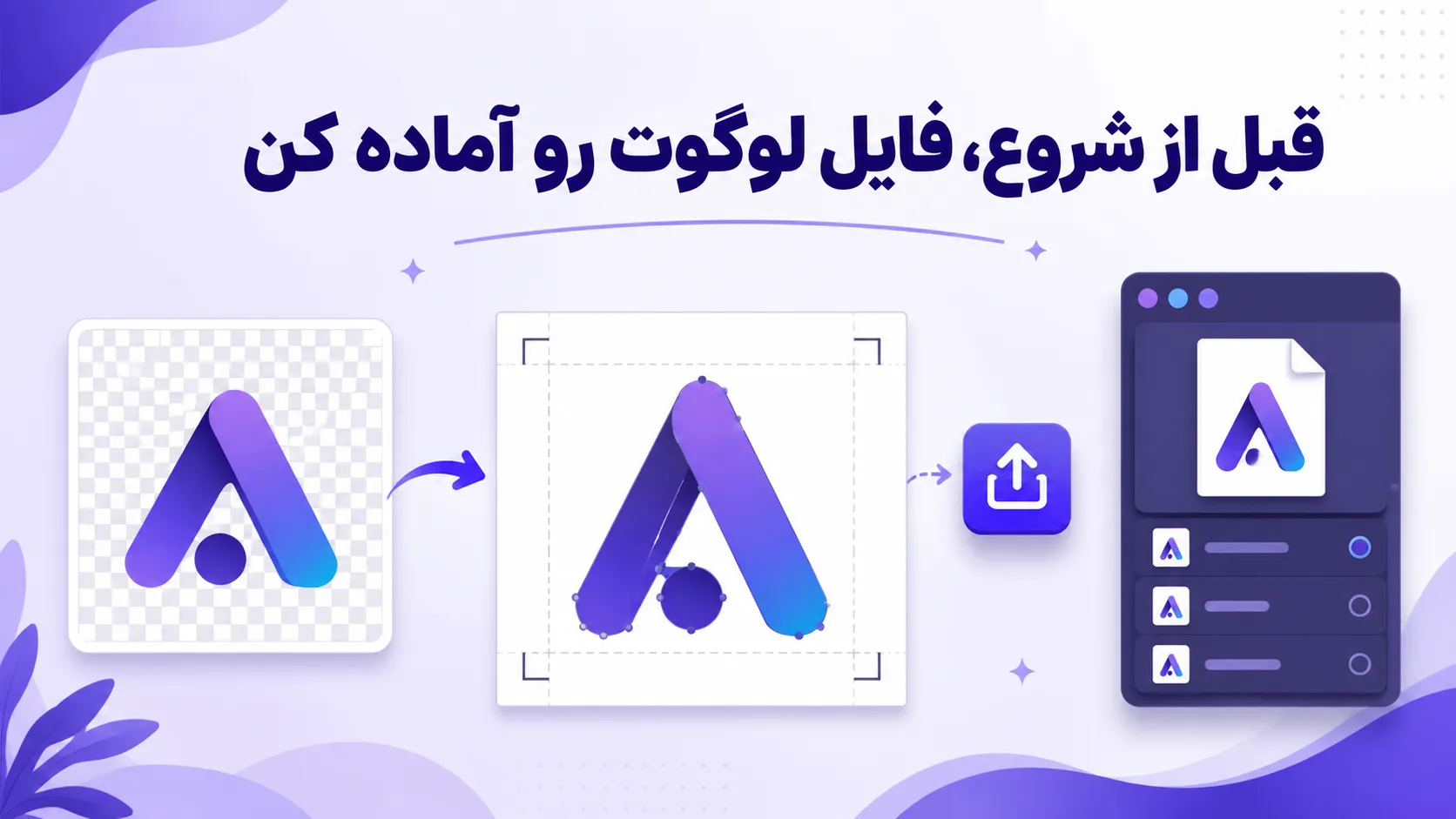 قبل از شروع، فایل لوگوت رو آماده کن