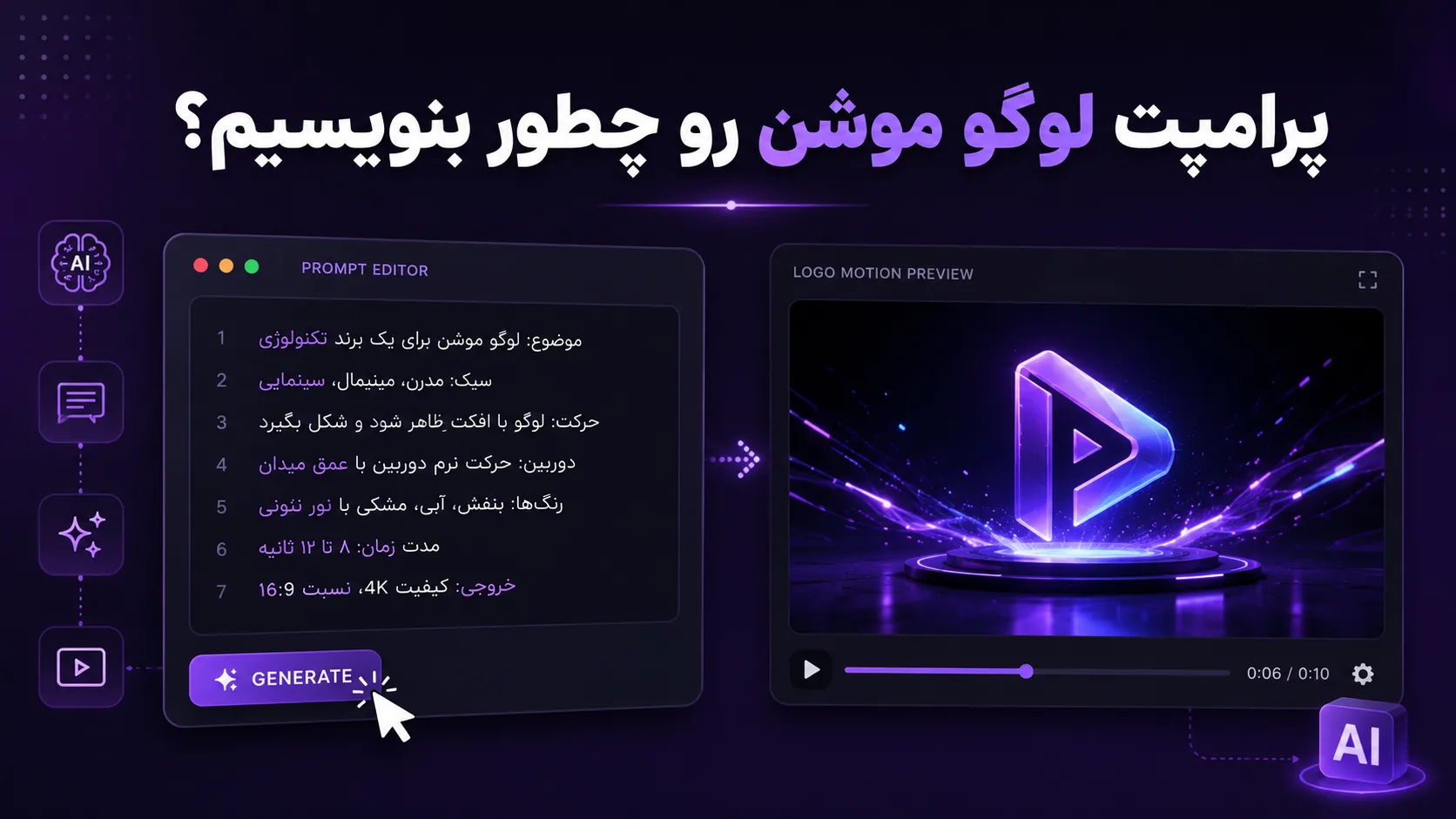 پرامپت لوگو موشن رو چطور بنویسیم؟
