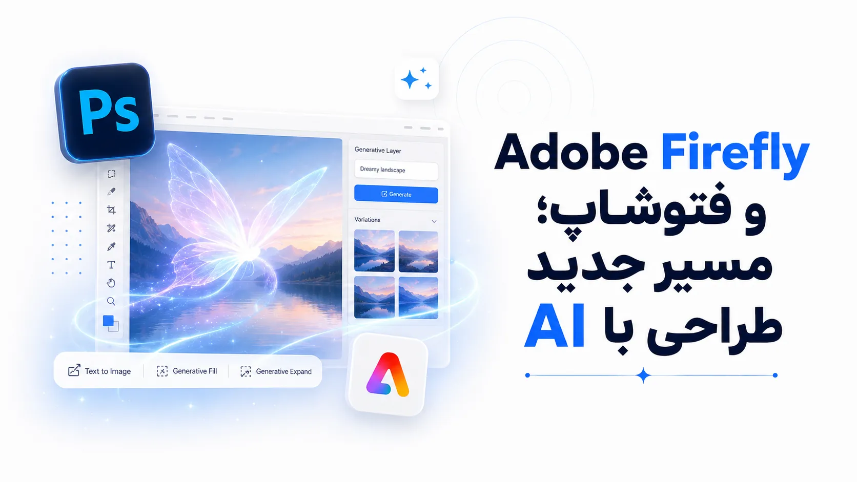 Adobe Firefly %D9%88 %D9%81%D8%AA%D9%88%D8%B4%D8%A7%D9%BE%D8%9B %D9%85%D8%B3%DB%8C%D8%B1 %D8%AC%D8%AF%DB%8C%D8%AF %D8%B7%D8%B1%D8%A7%D8%AD%DB%8C %D8%A8%D8%A7 AI